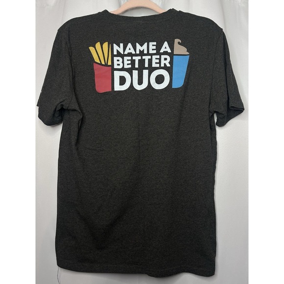 Wendys Shirt Mens Medium Gray Name A Better Duo Fries Frosty NCAA Barco Uniforms - Picture 2 of 5